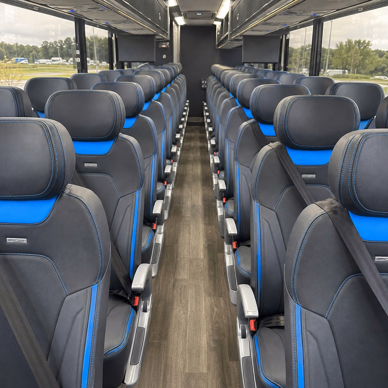 wichita charter bus rental interior